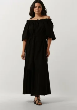zwarte notre-v maxi jurk nv-danya off shoulder dress