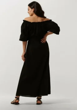 zwarte notre-v maxi jurk nv-danya off shoulder dress