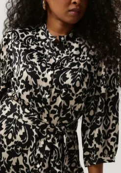 zwarte notre-v midi jurk satin dress one