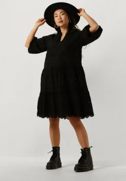 zwarte notre-v mini jurk nv-donna dress broderie anglaise dress