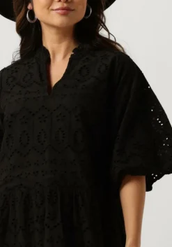 zwarte notre-v mini jurk nv-donna dress broderie anglaise dress