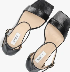 zwarte notre-v sandalen met hak 86605