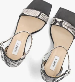 zwarte notre-v sandalen met hak 86605