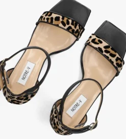 zwarte notre-v sandalen met hak 86605