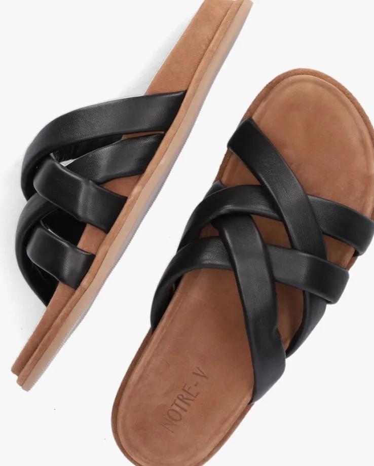zwarte notre-v slippers 781002