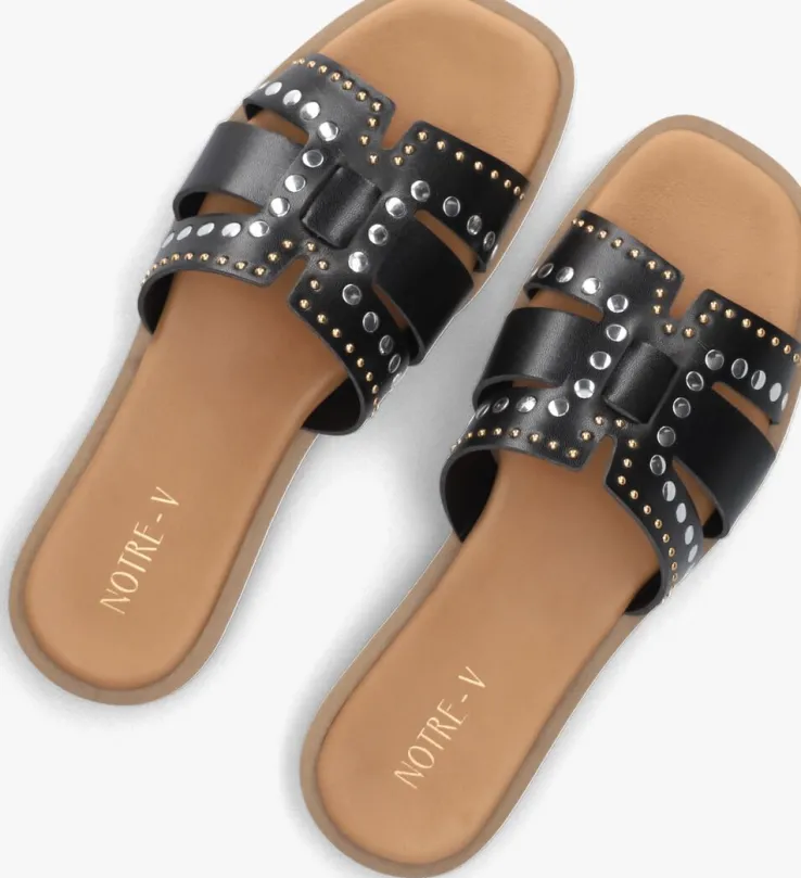 zwarte notre-v slippers 456n