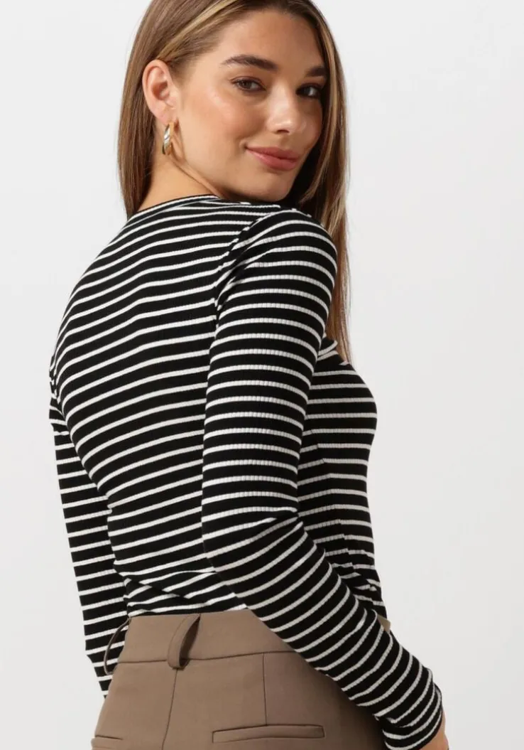 zwarte notre-v tops & t-shirts nv-eelke round neck