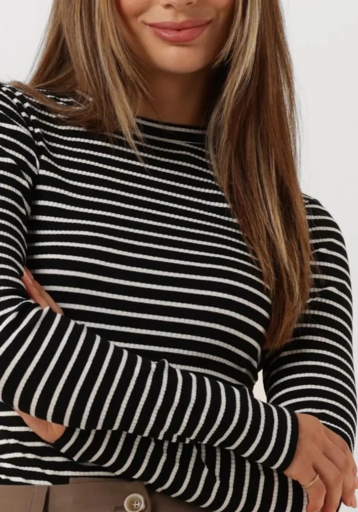 zwarte notre-v tops & t-shirts nv-eelke round neck