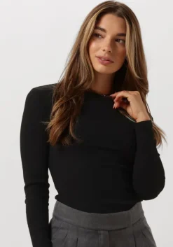 zwarte notre-v tops & t-shirts nv-eelke round neck