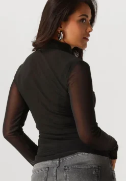 zwarte notre-v tops & t-shirts nv-guliana mesh top