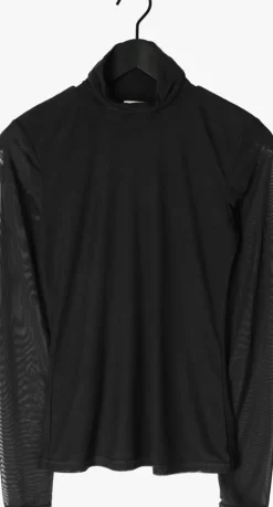 zwarte notre-v tops & t-shirts nv-guliana mesh top