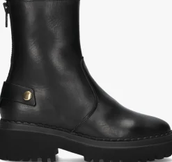 zwarte nubikk enkelboots fae leva fur