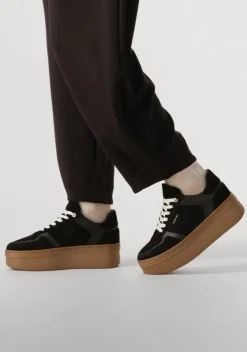 zwarte nubikk lage sneakers bayou platform