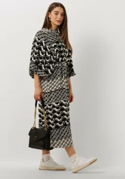 zwarte nukus midi jurk amelia dress graphic