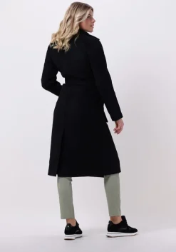 zwarte object mantel clara wool coat
