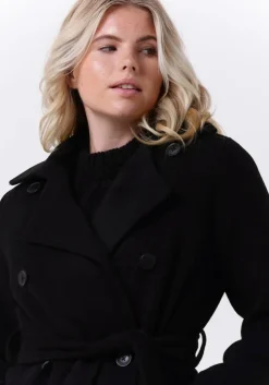 zwarte object mantel clara wool coat