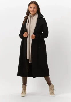 zwarte object mantel clara wool coat