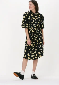 zwarte object midi jurk mesa 2/4 shirt dress