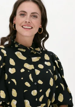 zwarte object midi jurk mesa 2/4 shirt dress