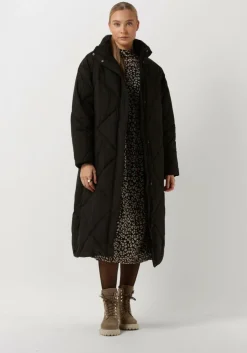 zwarte object midi jurk mariann l/s dress