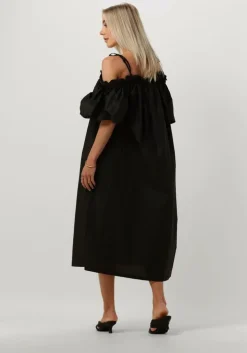 zwarte object midi jurk objcarla s/s dress 127