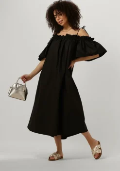 zwarte object midi jurk objcarla s/s dress 127
