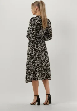 zwarte object midi jurk objleonora l/s wrap midi dress