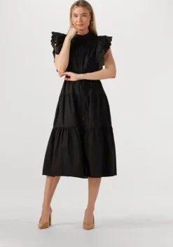 zwarte object midi jurk objhope chinna re s/s long dress