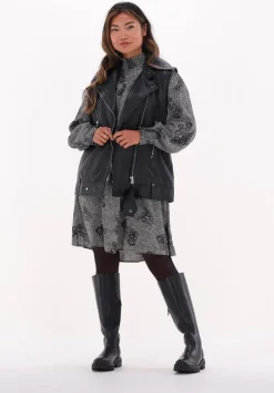 zwarte object mini jurk evelyn l/s short dress