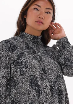 zwarte object mini jurk evelyn l/s short dress