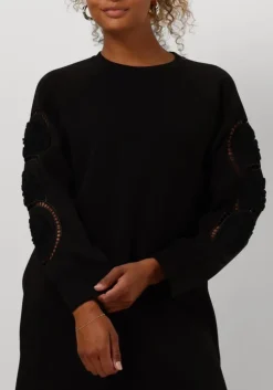 zwarte object mini jurk objdorina lo l/s sweat dress