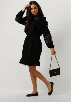 zwarte object mini jurk objarienne new l/s dress e div