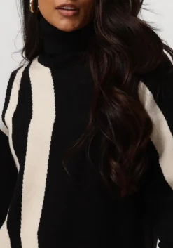 zwarte object mini jurk objray l/s knit rollneck dress