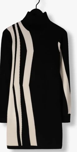zwarte object mini jurk objray l/s knit rollneck dress