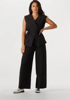 zwarte object pantalon objyui hw wide pants 137