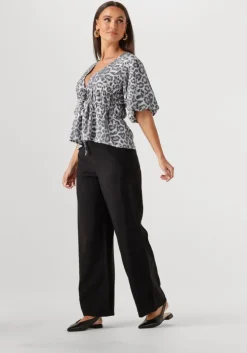 zwarte object pantalon objyui hw wide pants 137