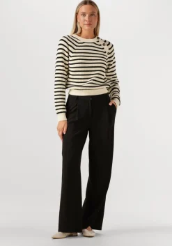zwarte object pantalon objivy hw wide pant