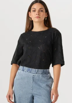 zwarte object top objava 2/4 lo o-neck top