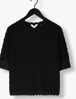 zwarte object top objsolejma re 2/4 pullover