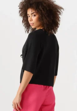 zwarte object top objulla parvi 2/4 knit cardigan