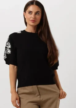 zwarte object t-shirt objrashia knit 2/4 re pullover