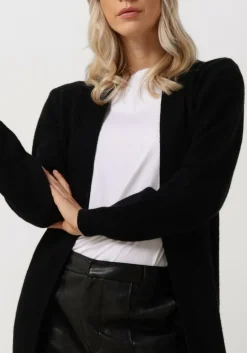 zwarte object vest malena l/s knit long cardigan