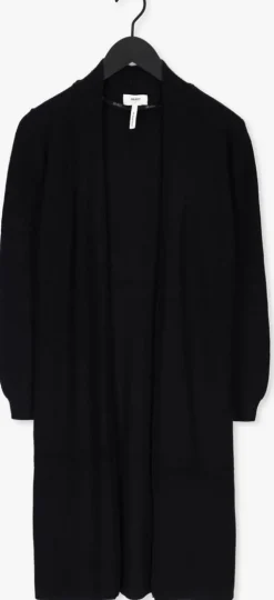 zwarte object vest malena l/s knit long cardigan
