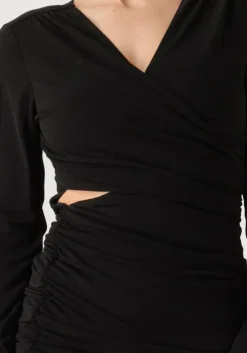 zwarte omoda atelier mini jurk x iris - iris