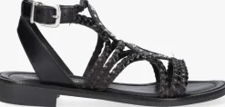 zwarte omoda platte sandalen 120111