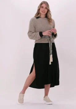 zwarte ottod'ame midi jurk abito da4528