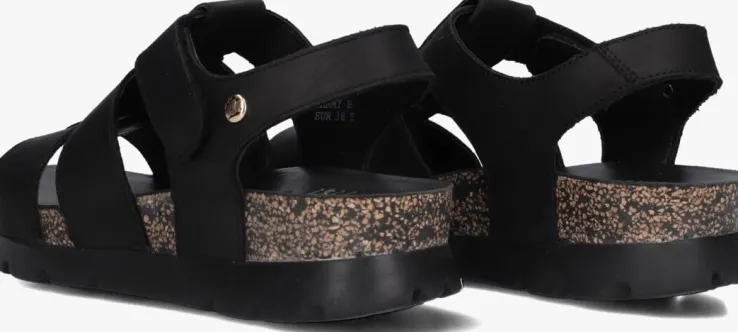 zwarte panama jack platte sandalen sammy