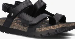 zwarte panama jack platte sandalen selma