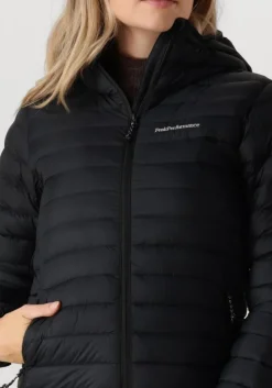 zwarte peak performance gewatteerde jas w down liner hood jacket