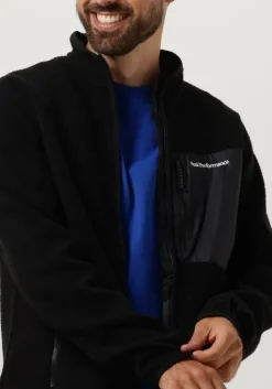 zwarte peak performance vest m pile zip jacket